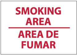 AccuformNMC "Smoking Area", 10" Long x 14" Wide, Pressure-Sensitive Vinyl Safety Sign Rectangle, 0.004" Thick, Use for Smoking Regulations M400PB - 75391581