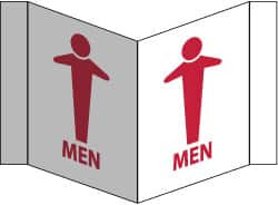 AccuformNMC "Men", 8" Long x 14-1/2" Wide, Rigid Plastic Safety Sign Rectangle, 0.125" Thick, Use for Restroom, Janitorial & Housekeeping VS15R - 75391961
