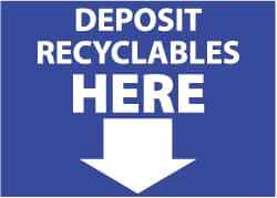 AccuformNMC "Deposit Recyclables Here", 10" Long x 14" Wide, Aluminum Safety Sign Rectangle, 0.04" Thick, Use for Restroom, Janitorial & Housekeeping ENV32AB - 79615381