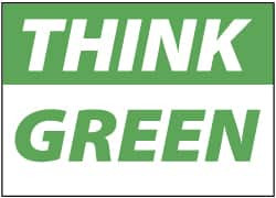 AccuformNMC "Think Green", 10" Long x 14" Wide, Aluminum Safety Sign Rectangle, 0.04" Thick, Use for Restroom, Janitorial & Housekeeping ENV33AB - 79615415