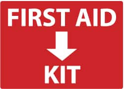 AccuformNMC "First Aid Kit", 10" Long x 14" Wide, Rigid Plastic Safety Sign Rectangle, 0.05" Thick, Use for First Aid M719RB - 79616157