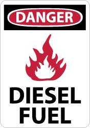 AccuformNMC "Danger - Diesel Fuel", 14" Long x 10" Wide, Rigid Plastic Safety Sign Rectangle, 0.05" Thick, Use for Hazardous Materials D644RB - 79616496
