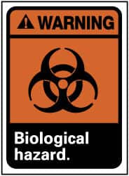AccuformNMC "Warning - Biological Hazard", 14" Long x 10" Wide, Rigid Plastic Safety Sign Rectangle, 0.05" Thick, Use for Hazardous Materials WGA5RB - 79918876