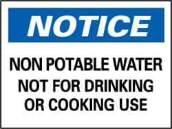 AccuformNMC "Notice - Non-Potable Water - Not for Drinking or Cooking Use", 7" Long x 10" Wide, Pressure-Sensitive Vinyl Safety Sign Rectangle, 0.004" Thick, Use for Hazardous Materials N50P - 81857716