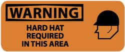 AccuformNMC "Warning - Hard Hat Required in This Area", 7" Long x 17" Wide, Rigid Plastic Safety Sign Rectangle, 0.05" Thick, Use for Accident Prevention SA174R - 83732966