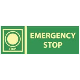 AccuformNMC "Emergency Stop", 5" Long x 14" Wide, Rigid Plastic Safety Sign Rectangle, 0.05" Thick, Use for Accident Prevention GL305R - 83734319