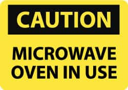 AccuformNMC "Caution - Microwave Oven in Use", 10" Long x 14" Wide, Rigid Plastic Safety Sign Rectangle, 0.05" Thick, Use for Accident Prevention C180RB - 84417740