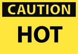 AccuformNMC "Caution - Hot", 7" Long x 10" Wide, Rigid Plastic Safety Sign Rectangle, 0.05" Thick, Use for Hazardous Materials C35R - 84481373