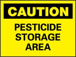 AccuformNMC "Caution - Pesticide Storage Area", 7" Long x 10" Wide, Pressure-Sensitive Vinyl Safety Sign Rectangle, 0.004" Thick, Use for Hazardous Materials C350P - 84481399