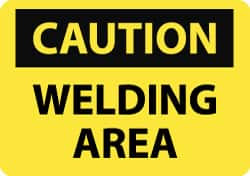 AccuformNMC "Caution - Welding Area", 10" Long x 14" Wide, Aluminum Safety Sign Rectangle, 0.04" Thick, Use for Accident Prevention C362AB - 84481811