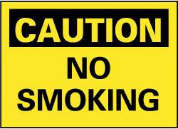 AccuformNMC "Caution - No Smoking", 7" Long x 10" Wide, Pressure-Sensitive Vinyl Safety Sign Rectangle, 0.004" Thick, Use for Accident Prevention C49P - 84647536