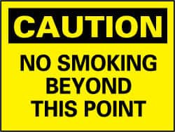 AccuformNMC "Caution - No Smoking Beyond This Point", 7" Long x 10" Wide, Pressure-Sensitive Vinyl Safety Sign Rectangle, 0.004" Thick, Use for Accident Prevention C51P - 84647601