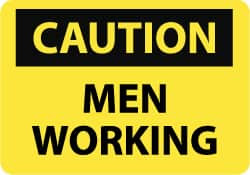 AccuformNMC "Caution - Men Working", 10" Long x 14" Wide, Rigid Plastic Safety Sign Rectangle, 0.05" Thick, Use for Accident Prevention C69RB - 84647726