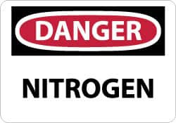 AccuformNMC "Danger - Nitrogen", 7" Long x 10" Wide, Pressure-Sensitive Vinyl Safety Sign Rectangle, 0.004" Thick, Use for Hazardous Materials D342P - 84657568