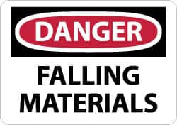 AccuformNMC "Danger - Falling Materials", 10" Long x 14" Wide, Rigid Plastic Safety Sign Rectangle, 0.05" Thick, Use for Accident Prevention D37RB - 84657659