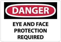 AccuformNMC "Danger - Eye and Face Protection Required", 10" Long x 14" Wide, Pressure-Sensitive Vinyl Safety Sign Rectangle, 0.004" Thick, Use for Accident Prevention D386PB - 84657881