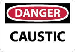 AccuformNMC "Danger - Caustic", 7" Long x 10" Wide, Pressure-Sensitive Vinyl Safety Sign Rectangle, 0.004" Thick, Use for Hazardous Materials D403P - 84658210