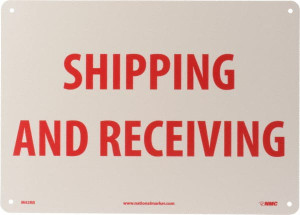 AccuformNMC "Shipping & Receiving", 10" Long x 14" Wide, Rigid Plastic Safety Sign Rectangle, 0.05" Thick, Use for Workplace/Safety M43RB - 86528676