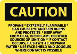 AccuformNMC "Caution - Propane - Extremely Flammable - Can Cause Eye and Skin Burns and Frostbite", 10" Long x 14" Wide, Aluminum Safety Sign Rectangle, 0.04" Thick, Use for Accident Prevention C587AB - 87814133