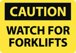 AccuformNMC "Caution - Watch for Forklifts", 10" Long x 14" Wide, Aluminum Safety Sign Rectangle, 0.04" Thick, Use for Accident Prevention C634AB - 87814596