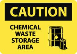 AccuformNMC "Caution - Chemical Waste Storage Area", 10" Long x 14" Wide, Aluminum Safety Sign Rectangle, 0.04" Thick, Use for Hazardous Materials C432AB - 88232665