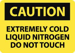 AccuformNMC "Caution - Extremely Cold Liquid Nitrogen - Do Not Touch", 10" Long x 14" Wide, Aluminum Safety Sign Rectangle, 0.04" Thick, Use for Hazardous Materials C479AB - 88233143