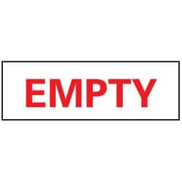 AccuformNMC "Empty", 4" Long x 12" Wide, Rigid Plastic Safety Sign Rectangle, 0.05" Thick, Use for Hazardous Materials M55R - 90833856