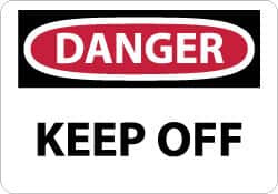 AccuformNMC "Danger - Keep Off", 7" Long x 10" Wide, Pressure-Sensitive Vinyl Safety Sign Rectangle, 0.004" Thick, Use for Hazardous Materials D450P - 93017648