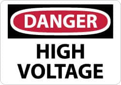 AccuformNMC "Danger - High Voltage", 7" Long x 10" Wide, Pressure-Sensitive Vinyl Safety Sign Rectangle, 0.004" Thick, Use for Accident Prevention D49P - 96440789