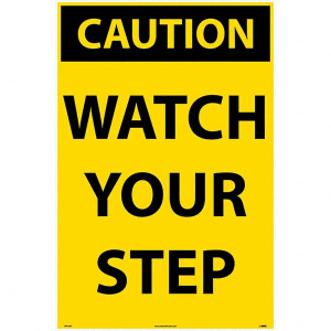 AccuformNMC "Watch Your Step", 36" Long x 24" Wide, Corrugated Plastic Safety Sign Rectangular, Use for Workplace/Safety SFS103C - 98874159