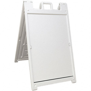 AccuformNMC 24" Wide x 36" High Sign Compatiblity, Rigid Plastic Square Floor Sign Holder White, 45" Holder Height SFS100 - 31496011