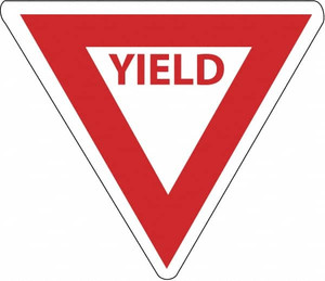 AccuformNMC "Yield," 30" Wide x 30" High Aluminum Stop & Yield Sign 0.08" Thick, Red on White, Triangle, Engineer Grade Reflectivity, Post Mount TM124J - 00235259
