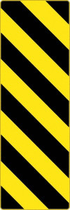 AccuformNMC Chevron, 12" Wide x 36" High Aluminum Warning & Safety Reminder Sign 0.08" Thick, Black on Yellow, Rectangle, High Intensity Reflectivity, Post Mount TM266K - 37742467