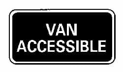 AccuformNMC "Van Accessible," 12" Wide x 6" High Aluminum ADA Sign 0.063" Thick, White on Blue, Rectangle, Post Mount TMA1H - 63373112