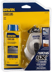 IRWIN 100 ft. Long Reel & Chalk Set Blue, Includes (1) 4 oz Standard Blue Chalk (6:1) & (1) MACH6 Chalk Reel 1932889 - 73923005