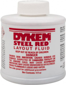 Dykem Red Layout Fluid 4 Ounce Brush Top Can 80396 - 00264416