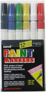 uni-ball Black, Dark Blue, Gold, Green, Light Blue, Orange, Pink, Red, Silver, Violet, White, Yellow Paint Marker Fine Tip 63721 - 56319023