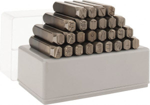 C.H. Hanson 27 Piece, 3/8" Character Steel Stamp Set Letters, Hand Cut G22400 - 68444280