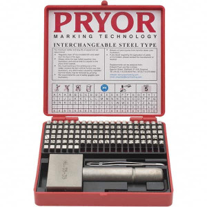 Pryor 106 Piece, 3/16 Inch Character, Hardened Steel Type Set 8 Character Capacity TIFH050 - 00668079