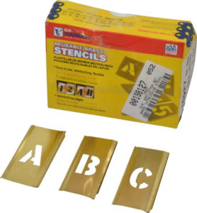 C.H. Hanson 33 Piece, 3/4 Inch Character Size, Brass Stencil Contains Letter Set 10027 - 00198127