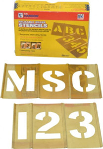 C.H. Hanson 92 Piece, 3 Inch Character Size, Brass Stencil Contains Three A Fonts 10153 - 00198275