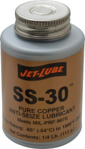 Jet-Lube 0.25 Lb Can High Temperature Anti-Seize Lubricant Copper, -65 to 1,800°F, Copper Colored, Water Resistant 12555 - 00263210