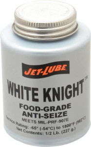 Jet-Lube 0.5 Lb Can General Purpose Anti-Seize Lubricant Aluminum, -65 to 1,800°F, White, Food Grade, Water Resistant 16402 - 01461979