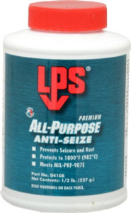 LPS Labs 0.5 Lb Can General Purpose Anti-Seize Lubricant Molybdenum Disulfide, -65 to 1,800°F, Blue/Gray, Water Resistant 04108 - 31733140
