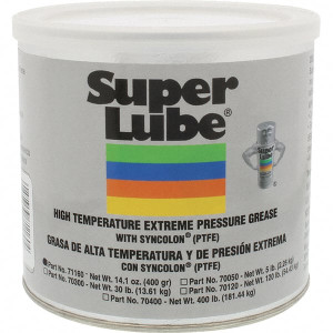 Synco Chemical Super Lube 400 g Canister Synthetic Extreme Pressure Grease Translucent White, Extreme Pressure, Food Grade & High Temperature, 475°F Max Temp, NLGIG 2, 71160 - 02104073