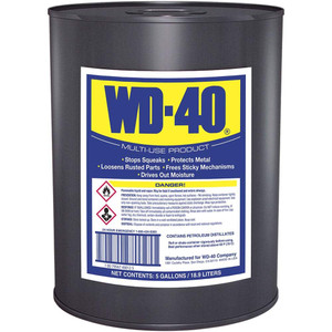 WD-40 5 Gal Pail Multi-Use Product Bulk, Liquid, Stop Squeaks, Removes & Protects, Loosens Rusted Parts, Free Sticky Mechanisms, Drives Out Moisture 49012 - 55300818