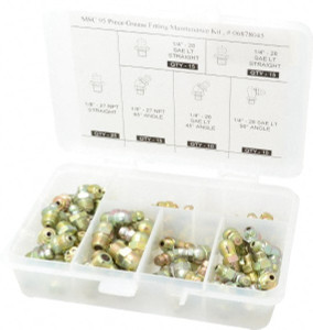 PROLUBE 95 Piece, Inch, Box Plastic Steel Grease Fitting Set GFT/KIT/SAE-95 - 06878045