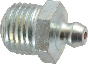 Alemite Straight Head Angle, 1/4 PTF Carbon Steel Standard Grease Fitting 9/16" Hex, 7/8" Overall Height, 27/64" Shank Length, 10,000 Operating psi, Zinc Plated Finish 1627-B - 03244464