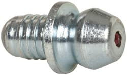 Alemite Straight Head Angle, Nickel/Copper Drive-In Grease Fitting 33/64" Overall Height, 1/4" Shank Length, Zinc Plated Finish 1728-B - 03244597
