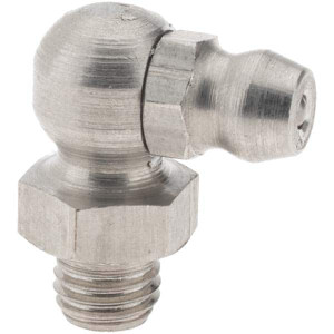 Precise 90° Head Angle, 1/4-28 Stainless Steel Standard Grease Fitting C357-7663 - 61861936